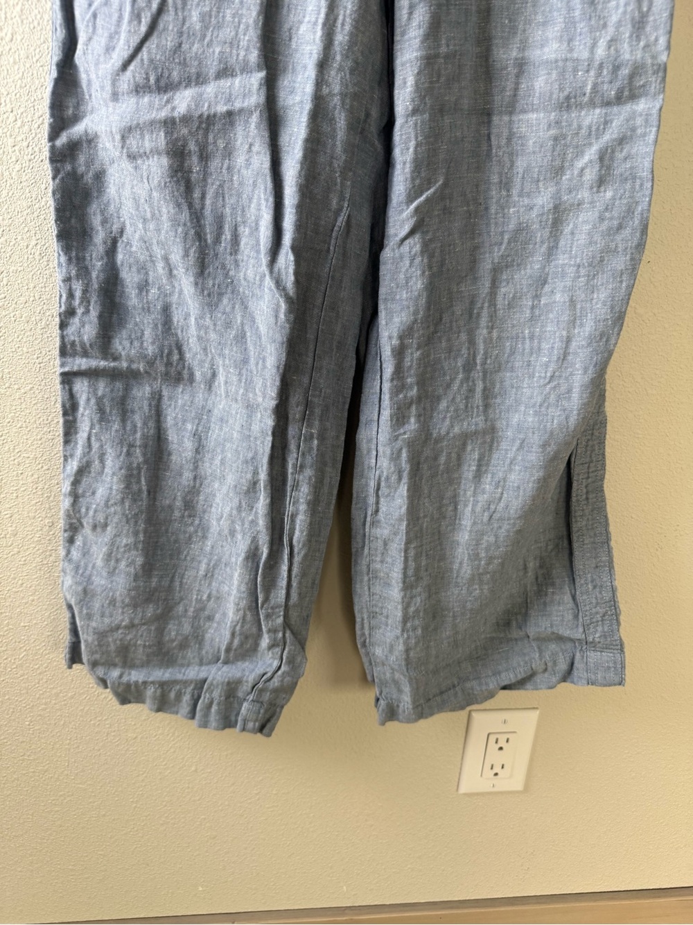 Athleta Cabo Linen Wide Leg Pant Chambray Blue Athleisure Casual Women’s Size 2 - Picture 4 of 12